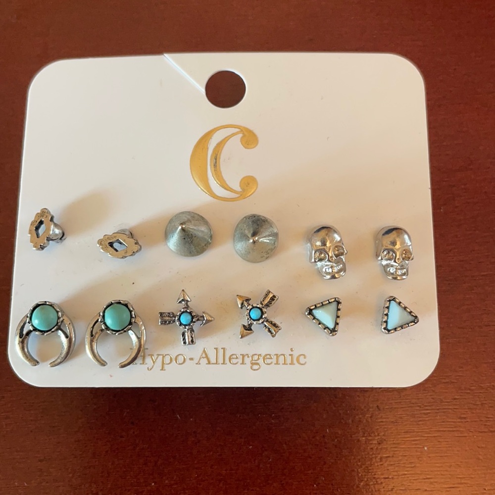 Charming Charlie’s silver & turquoise earring set